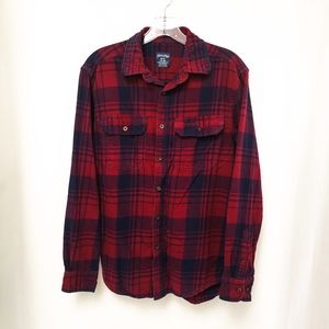 Faded Glory Navy & Red Plaid Shirt